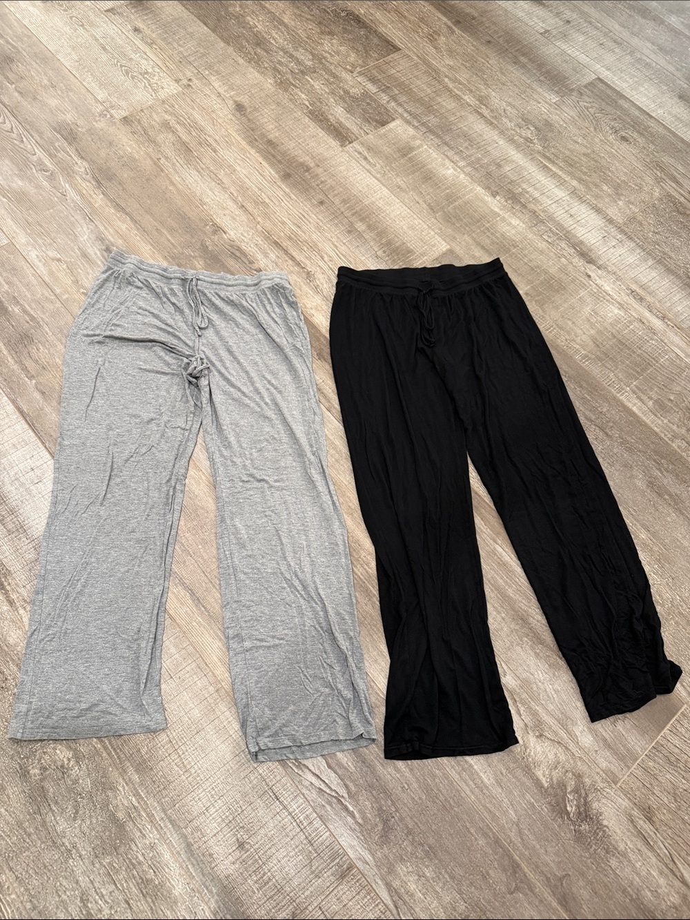 Casual Drawstring Lounge Pants - Gray & Black